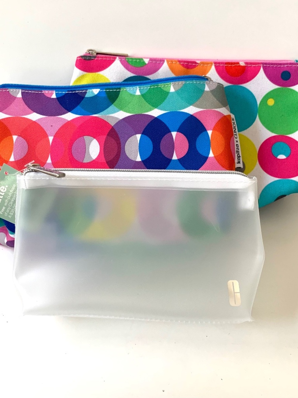 3 Clinique Kapitza Makeup Cosmetic Bags NWT